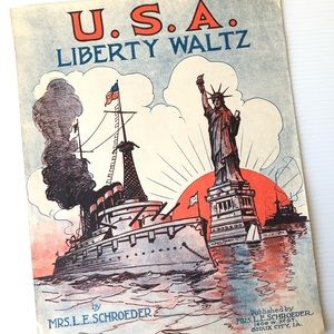 1917 Statue of Liberty Art Music Sheets